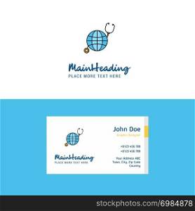 Flat Globe Logo and Visiting Card Template. Busienss Concept Logo Design