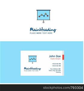 Flat Graph chart Logo and Visiting Card Template. Busienss Concept Logo Design