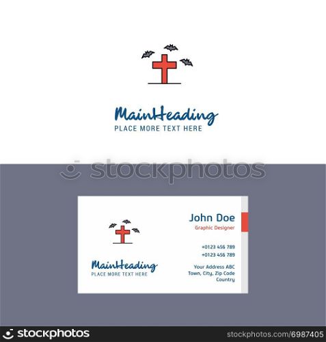 Flat Grave Logo and Visiting Card Template. Busienss Concept Logo Design