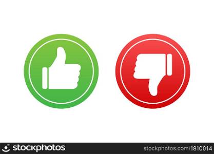 Flat green button on red background. Ok sign. Trumb up, great design for any purposes. Social media concept. Vector stock illustration. Flat green button on red background. Ok sign. Trumb up, great design for any purposes. Social media concept. Vector stock illustration.