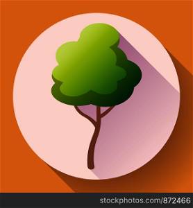 Flat green tree icon vector. Save forest, eco symbol. Flat green tree icon vector. Save forest and nature