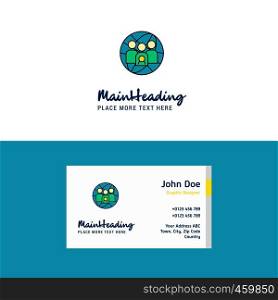 Flat Group avatar Logo and Visiting Card Template. Busienss Concept Logo Design