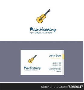 Flat Guitar Logo and Visiting Card Template. Busienss Concept Logo Design