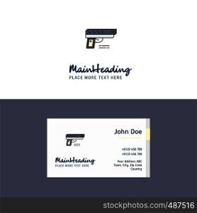 Flat Gun Logo and Visiting Card Template. Busienss Concept Logo Design
