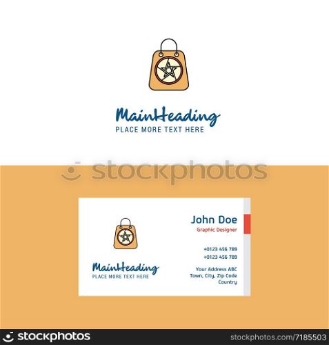 Flat Halloween shopping bag Logo and Visiting Card Template. Busienss Concept Logo Design