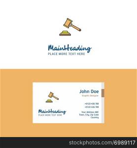 Flat Hammer Logo and Visiting Card Template. Busienss Concept Logo Design