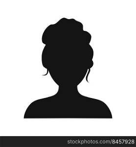 Flat hand drawn silhouette illustration. Girls isolated on white background