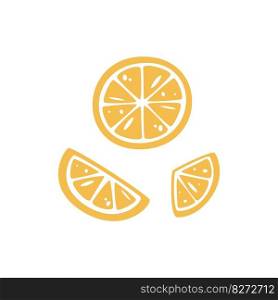 Flat hand drawn vector illustration of a mexican food. Fresh healthy lemon slices