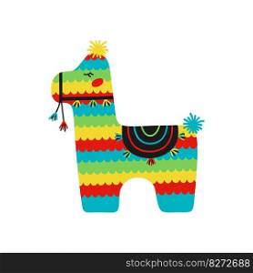 Flat hand drawn vector illustration of a mexican lama pinata