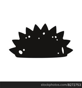 Flat hand drawn vector silhouette illustration of a mexican food. Delicious taco with tomato