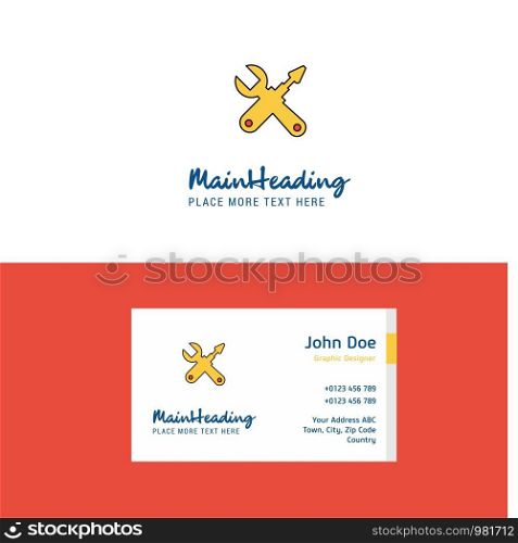 Flat Hardware tools Logo and Visiting Card Template. Busienss Concept Logo Design