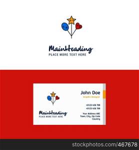 Flat Heart and star balloons Logo and Visiting Card Template. Busienss Concept Logo Design