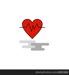 Flat Heart beat Icon. Vector