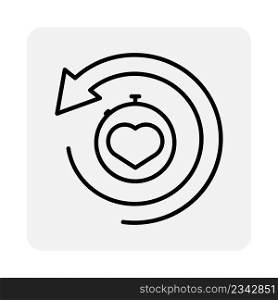 Flat heart circular arrow for concept design. Business circle. Round clock. Vector illustration. stock image. EPS 10.. Flat heart circular arrow for concept design. Business circle. Round clock. Vector illustration. stock image. 
