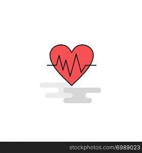 Flat Heart ecg Icon. Vector
