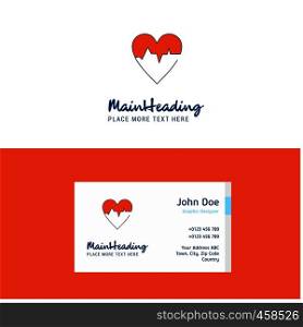 Flat Heart ECG Logo and Visiting Card Template. Busienss Concept Logo Design