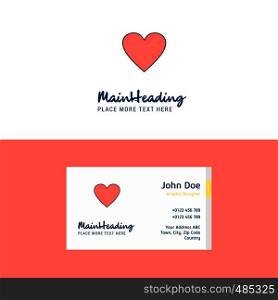 Flat Heart Logo and Visiting Card Template. Busienss Concept Logo Design