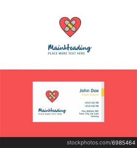 Flat Heart Logo and Visiting Card Template. Busienss Concept Logo Design