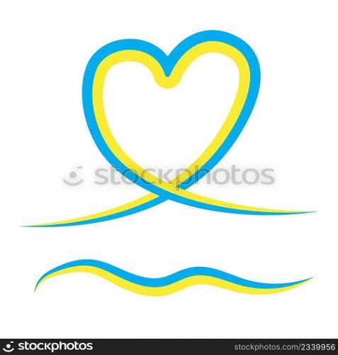 Flat heart of ukraine for concept design. Support ukraine sign. Love concept. Vector illustration. stock image. EPS 10.. Flat heart of ukraine for concept design. Support ukraine sign. Love concept. Vector illustration. stock image. 