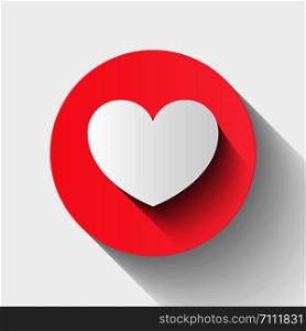 Flat heart paper style , love valentine day couple invite , vector illustration
