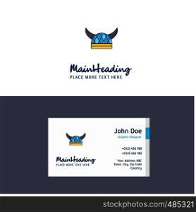 Flat Helmet Logo and Visiting Card Template. Busienss Concept Logo Design