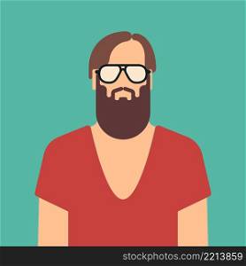 Flat hipster man character . Vector illustration character illustration. Flat hipster man character . Vector illustration . EPS 10.