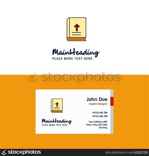 Flat Holy Bible Logo and Visiting Card Template. Busienss Concept Logo Design