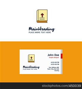 Flat Holy Bible Logo and Visiting Card Template. Busienss Concept Logo Design