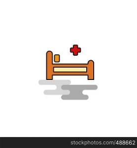 Flat Hospital bed Icon. Vector
