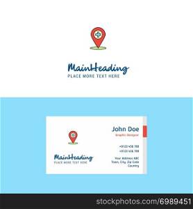 Flat Hospital location Logo and Visiting Card Template. Busienss Concept Logo Design