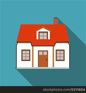 Flat House Icon with Long Shadow Vector Illustration EPS10. Flat House Icon with Long Shadow Vector Illustration