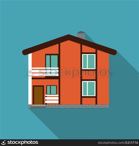 Flat House Icon with Long Shadow Vector Illustration EPS10. Flat House Icon with Long Shadow Vector Illustration