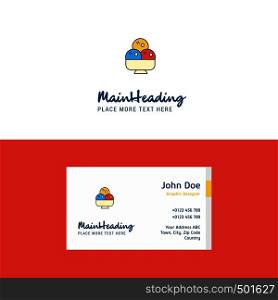 Flat Ice cream Logo and Visiting Card Template. Busienss Concept Logo Design