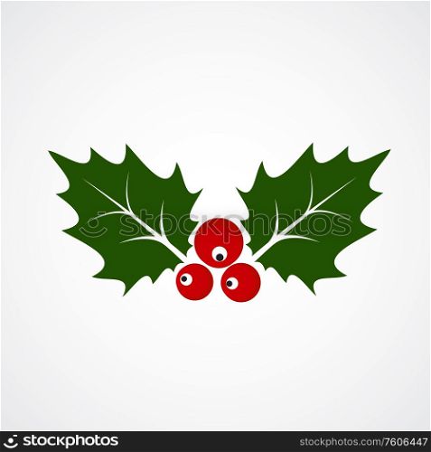 Flat Icon of Christmas Holly Berry. Vector illustration EPS10. Flat Icon of Christmas Holly Berry. Vector illustration