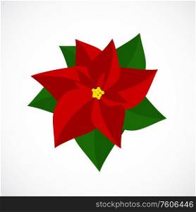 Flat Icon of Christmas Poinsettia Flower. Vector illustration EPS10. Flat Icon of Christmas Poinsettia Flower. Vector illustration