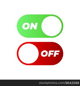 Flat icon on and off toggle switch button format Vector Image