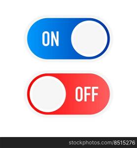 Flat icon On and Off Toggle switch button vector format. Flat icon On and Off Toggle switch button vector format.