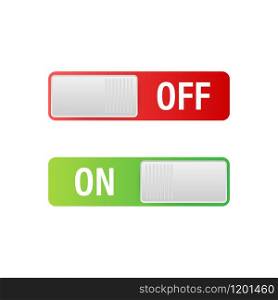 Flat icon On and Off Toggle switch button vector format. Vector stock illustration. Flat icon On and Off Toggle switch button vector format. Vector stock illustration.