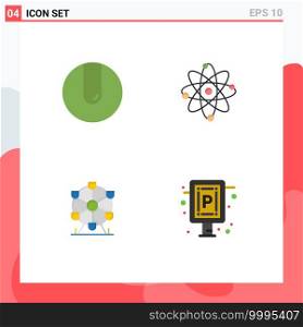 Flat Icon Pack of 4 Universal Symbols of ball, monument, atom, lab, parking Editable Vector Design Elements