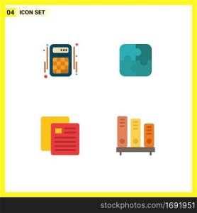 Flat Icon Pack of 4 Universal Symbols of calculator, school, accounts, strategy, school Editable Vector Design Elements