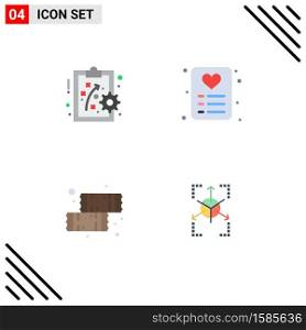 Flat Icon Pack of 4 Universal Symbols of performance management, sweets, shopping, chocolate, grid Editable Vector Design Elements