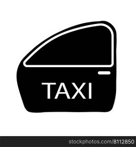 Flat icon with black taxi door. Image for concept design. Travel concept. Car speed. Vector illustration. stock image. EPS 10.. Flat icon with black taxi door. Image for concept design. Travel concept. Car speed. Vector illustration. stock image. 