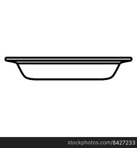 Flat icon with bowl line icon. Vector simple illustration. Editable stroke linear icon. Illustration pictogram, house vector icon. Simple flat symbol.