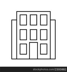 Flat icon with high-rise building line. House exterior. Vector illustration. stock image. EPS 10.. Flat icon with high-rise building line. House exterior. Vector illustration. stock image. 