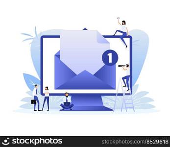 Flat icon with new message letter people for marketing design. Illustration vector flat.. Flat icon with new message letter people for marketing design. Illustration vector flat