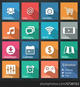 Flat icons for web and mobile applications