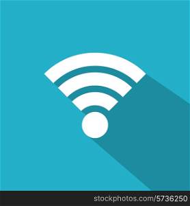 Flat icons for Web and Mobile applications. Wi-Fi icon. Long shadow design