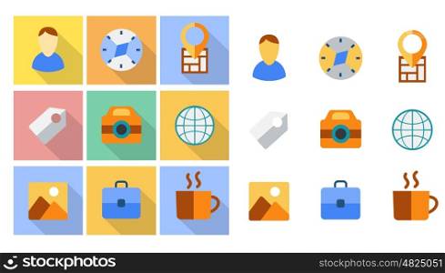 flat icons set . flat icons set for design and web