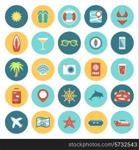 Flat icons set for Web and Mobile Applications. Travel. Vector illustration