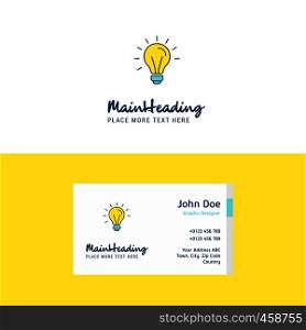 Flat Idea Logo and Visiting Card Template. Busienss Concept Logo Design